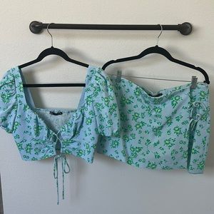 Zara crop top & skort set